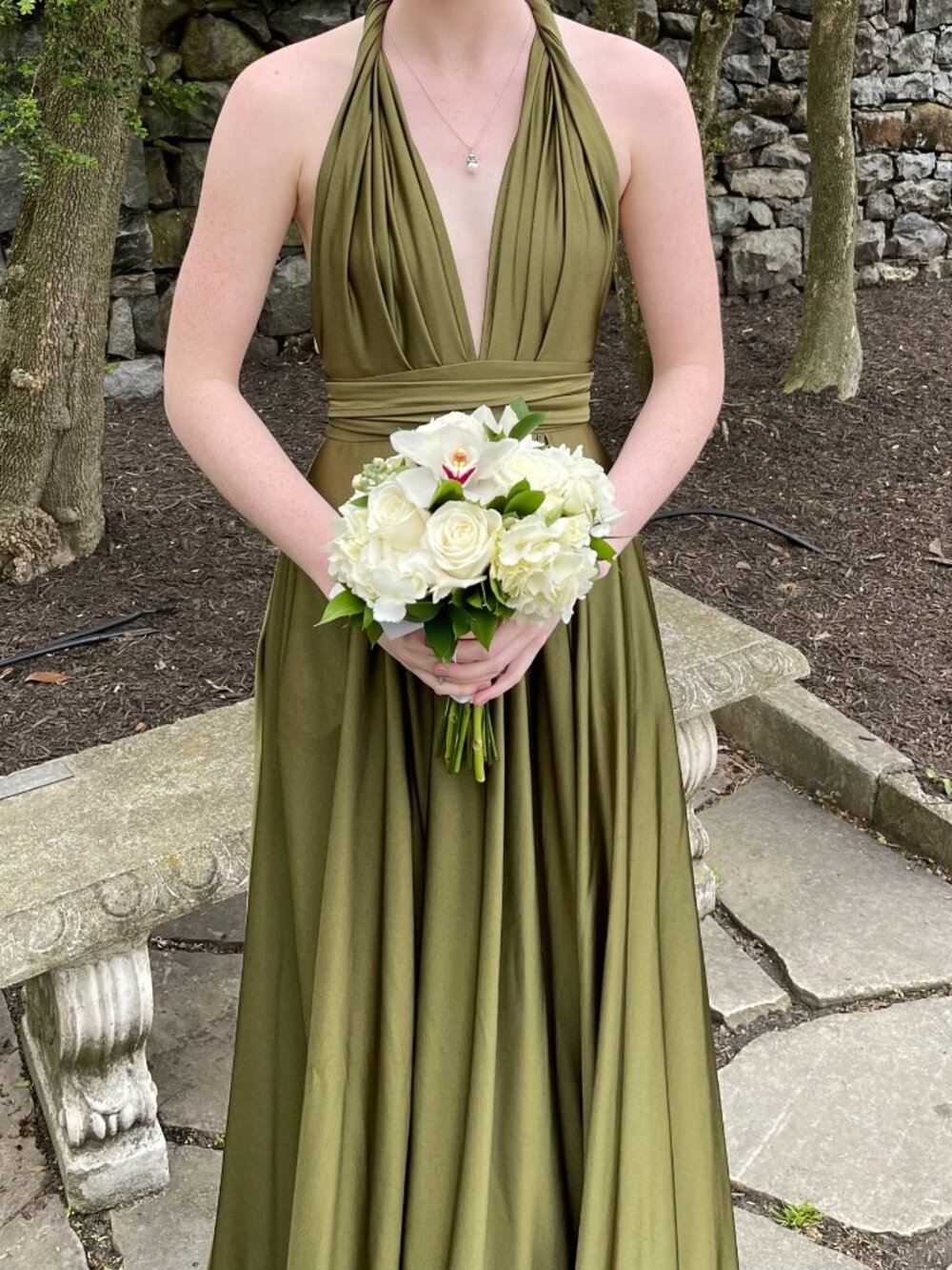 JESSICA ANGEL plunge, convertible gown - XS